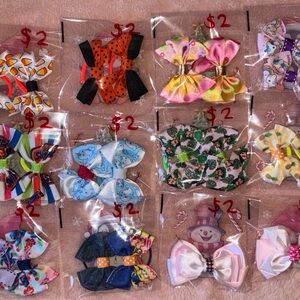 Colorful Bow Hair Clips Set
